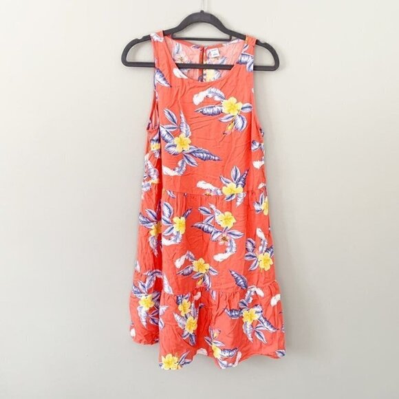 NEW Old Navy bold floral‎ sleeveless ruffle flare twirl summer dress - Small - Picture 1 of 7